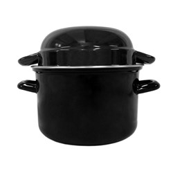Enamel Mussel Pot 1.5L Black 180mm 
