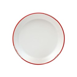 Bistrot Plate White Red Rim 280mm 