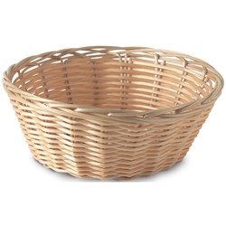 Plastic Bread Basket Round Natural 250mm