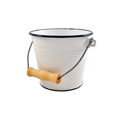 Enamel Bucket White With Handle 1L