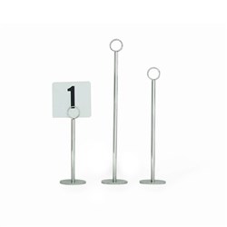 Table Number Stand & Ring Clip Round Chrome 200mm