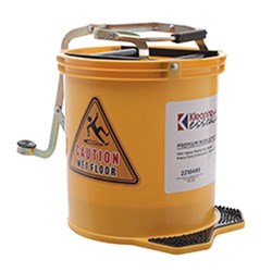 Kleaning Essentials Mobile Plastic Mop Bucket Yellow 15L 