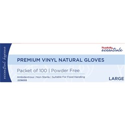 Essentials Collection [Powder Free] Vinyl Gloves Large - Clear