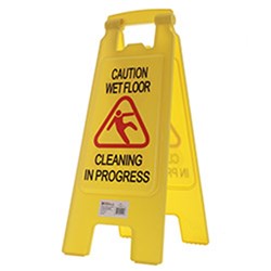 Kleaning Essentials Wet Floor & Cleaning In Progress A Frame Sign Yellow 
