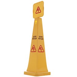 Kleaning Essentials Plastic Wet Floor Safety Cone 1165mm Yellow 