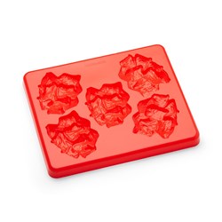 Meat Cubes Silicone Food Mould & Lid 5 Portion Red