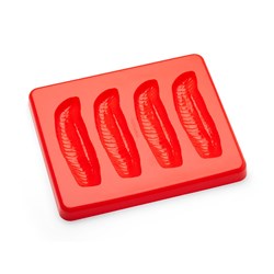 Fish Fillet Silicone Food Mould & Lid 4 Portion Red