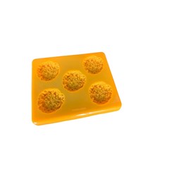 Rice Silicone Food Mould & Lid 5 Portion Orange