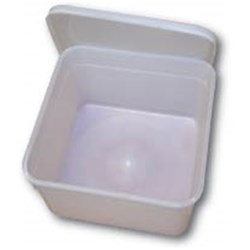Container with Lid Plastic Square White 2.5L