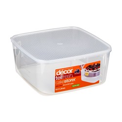 Décor Tellfresh Square Plastic Container With Cake Lifter