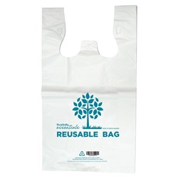 Plastic Reusable Carry Bag Blue Medium 500x370mm