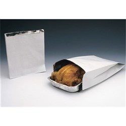 Foil Lined Plain Chicken Bag White Small 205x160x65mm