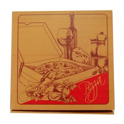 Gourmet Printed Pizza Box Brown 9" 230mm