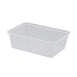 Plastic Rectangle Container Clear 750ml