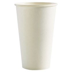 Smooth Single Wall Coffee Cup White 16oz 473ml