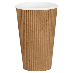 Vee Insulated Coffee Cup Cup Kraft Brown 16oz 473ml