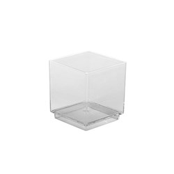 Bfooding Clear Plastic Mini Cube Dish 65ml
