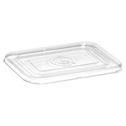 Biocane Pet Takeaway Container Lid Rectangle Clear Suits 500/600ml 