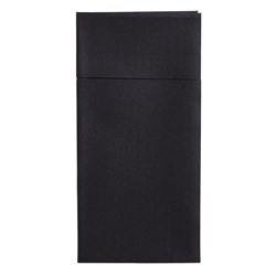 Switty Pocket Fold Quilted Paper Dinner Napkin Black 400x400mm