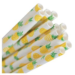 Paper Straw Regular Pineapple Print