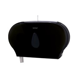 Plastic Twin Jumbo Toilet Roll Dispenser Black 518x133x310mm 