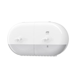 Elevation Smartone Plastic Twin Toilet Roll Dispenser White 398x156x221mm