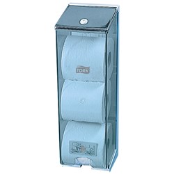 Plastic Triple Toilet Roll Dispenser Blue Acrylic