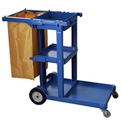 Kleaning Essentials Plastic Janitor Cart Blue With Bag 