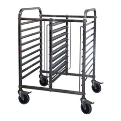 Gastronorm Trolley 18 Tray 1/1Gn Half Height Dbl Bay