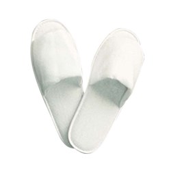 Cotton Waffle Slippers White
