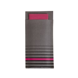 Isi Paper Cutlery Pouch Grey/ Raspberry 200x100mm