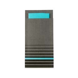 Isi Paper Cutlery Pouch Grey/ Teal 200x100mm
