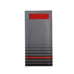 Isi Paper Cutlery Pouch Grey/ Red 200x100mm