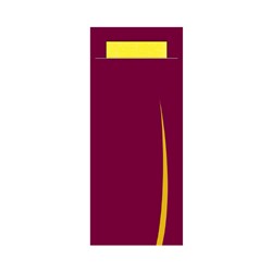Bari Paper Cutlery Pouch Maroon/ Yellow 202x85mm 