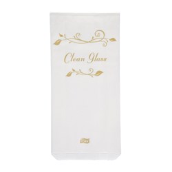 Botanicals Disposable Paper Glass Cover Bag White