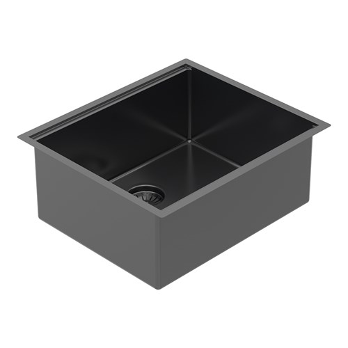 Black Pearl Single Bowl Sink Black 540mm