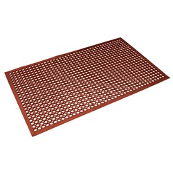 Rubber Safety Mat Red 1500mm