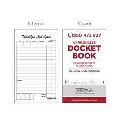 Carbonless Docket Book Duplicate Sheet 100x170mm
