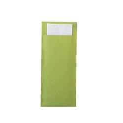 Ecoline Paper Cutlery Pouch Green/ White 200x85mm