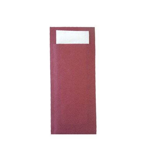 Ecoline Paper Cutlery Pouch Red/ White 200x85mm